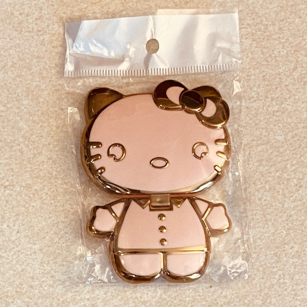 HELLO KITTY Mobile Ph Holder Back Sticker Foldable/Rotatable Makeup Mirror, NIP - Picture 9 of 11